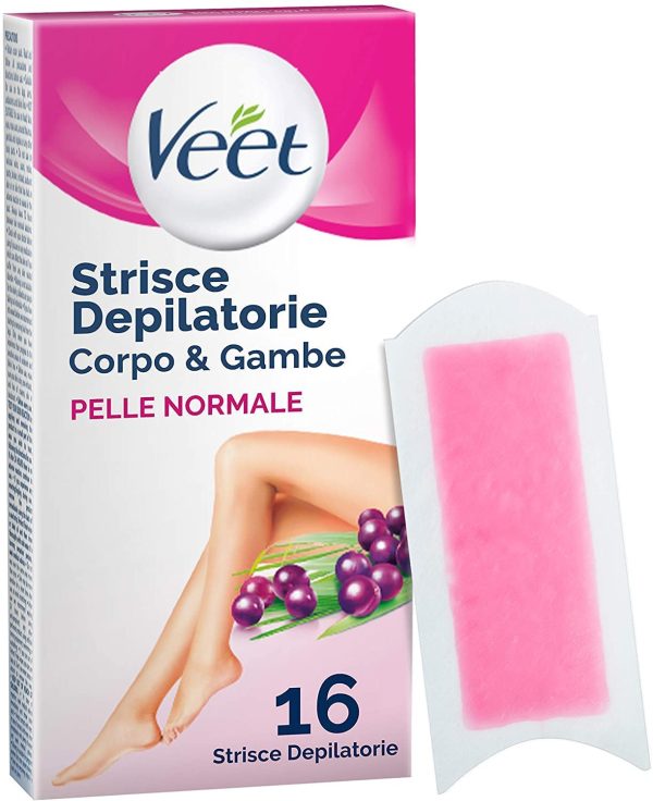 Veet Strisce Depilatorie per Gambe, Braccia, Ascelle e Zona Bikini, Confezione da 16 Strisce - immagine 5