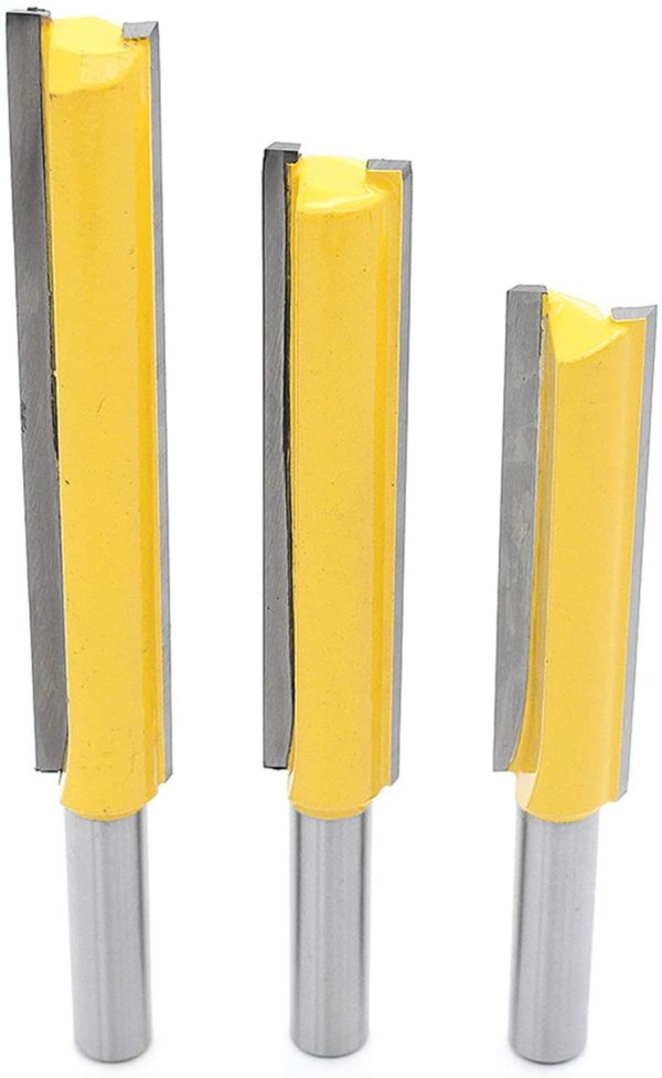 3 Pcs 8MM Gambo Extra Lungo Fresa a Taglienti Diritti per Canali, Punta da Fresatrice Verticale Dritta con Doppia Scanalatura Fresa Lavorazione Legno - immagine 3