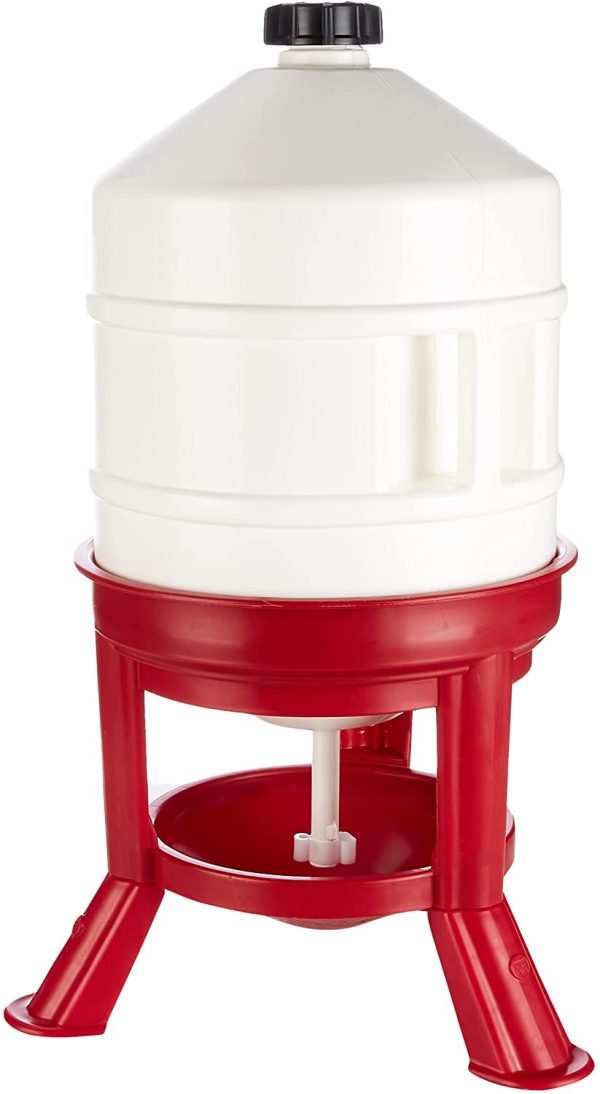 Abbeveratoio A Serbatoio In Plastica, 30L, Bianco/Rosso - immagine 2