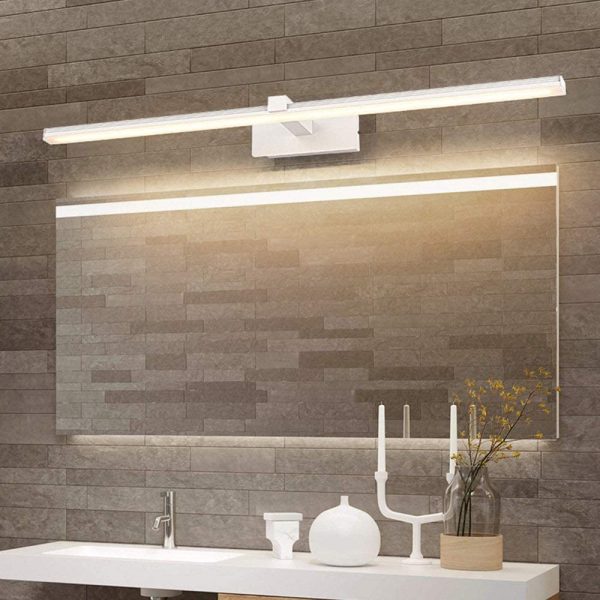 ZH-VBC Lampada a Specchio a LED Bagno 40cm/50cm/60cm/70cm/80cm/90cm Luce da Muro per Bagno Design Moderno per Decorazione, Moderna Illuminazione da Bagno, Bianco,WarmLight-40cm - immagine 3