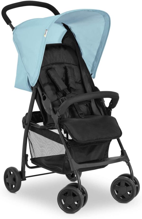 Hauck Passeggino Sport Leggero, 5.9 kg, Pieghevole Piccolo, Grande Cesto Portaoggetti, Posizione Nanna, Cappota Parasole, 18 kg Portata, Blu - immagine 3