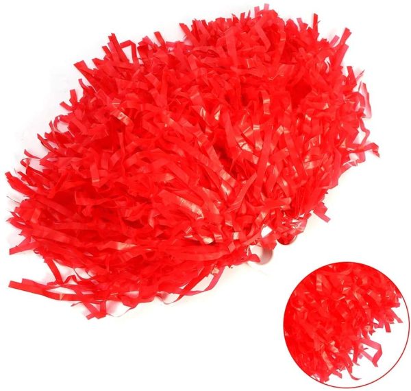 Cheerleading Pom Poms Pompon Cheerleader per Sport con Palla Danza Fancy Dress Festa Notturna(Rosso)