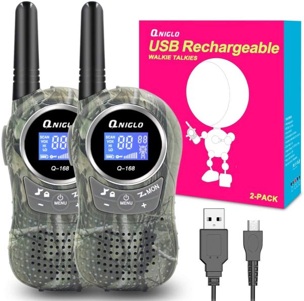 QNIGLO Walkie Talkie Ricaricabili per Bambini, 2 Miglia A Lunga Distanza E 8 Canali, Walkie Talkie con Attivazione Vocale PMR Ricaricabile per Adulti E Bambini - immagine 9