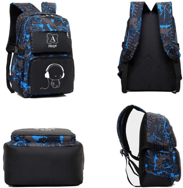 Asge Bambini Zaino Scuola Bambina Zaini Scuola Media Ragazza Borsa Impermeabili Scuola Maschio Zaino Casual Da Viaggio Zainetti Ragazza Backpacker Per Laptop Riflettente Borsello Monospalla Set - immagine 2