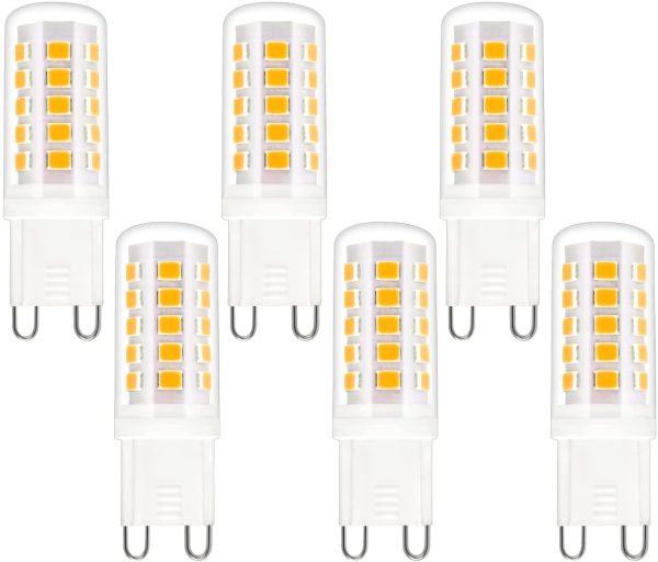 Lampadina G9 LED 4W Luce Calda 2700K, 400LM, AC 230V, G9 40W Alogena Equivalente, Non-dimmerabile, Lampadine LED Attacco G9 Calda per Applique da Specchio, Lampada da Tavolo, set di 6 - immagine 5