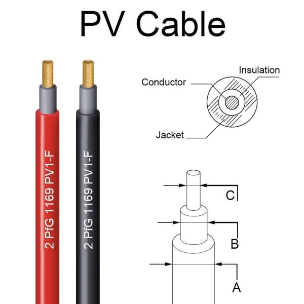 ANFIL 4mm2 / 12AWG Cavo di Prolunga per Pannelli Solari con Connettore Maschio e Femmina (3m rosso + 3m nero) - immagine 4