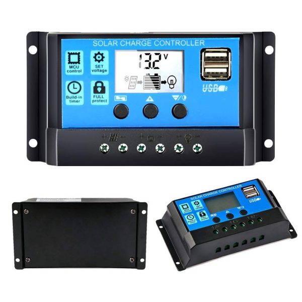 Y&H 10A 12V 24V regolatore di carica solare automatico Controller PWM LCD Dual USB 5V uscita pannello solare regolatore fotovoltaico - immagine 2