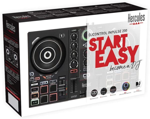 HERCULES DJControl Inpulse 200 ?C Controller per DJ con USB, ideale per i meno esperti per imparare il mix - 2 tracce con 8 pad e scheda audio - Software e tutorial inclusi - immagine 2