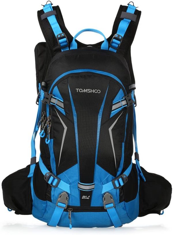 TOMSHOO 20l ?? Dos sac Ultral??ger Respirant Imperm??able avec Housse De Pluie pour V??lo Randonn??e ??quitat, Zaino da 20 l Unisex-Adulto - immagine 2