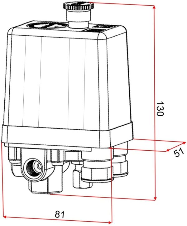 Compressore Aria Valvola di Pressione Interruttore del Compressore d'aria, Pressostato a 4 Fori per Compressore Monofase, Interruttore di Controllo della Pressione del Compressore d'aria - immagine 7