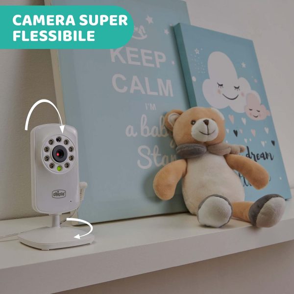 Chicco Baby Monitor Video Smart, Videocamera per Neonati e Bambini con Schermo a Colori LCD 2.4", Portata 200 m, Visione Notturna, Attivazione Vocale, Batteria a Lunga Durata - immagine 2