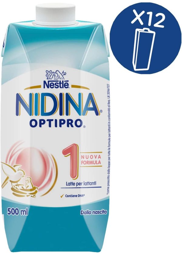 Nestl?? Nidina Optipro 1 dalla nascita Latte per lattanti liquido, 12 brick 500ml - immagine 8