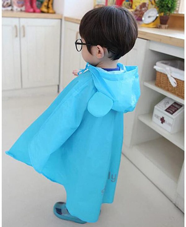 Bambino Impermeabile Poncho di Pioggia Incappucciato Mantella Antipioggia Bambina Riutilizzabile Cappotto di Pioggia Bambini Giacca da Pioggia - immagine 3