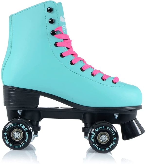 SMJ sport - Pattini classici da donna con cuscinetti a sfera ABEC7, colore verde menta, turchese, per ragazze e bambine, taglia 35, 36, 37, 38, 39, 40, 41 - immagine 7