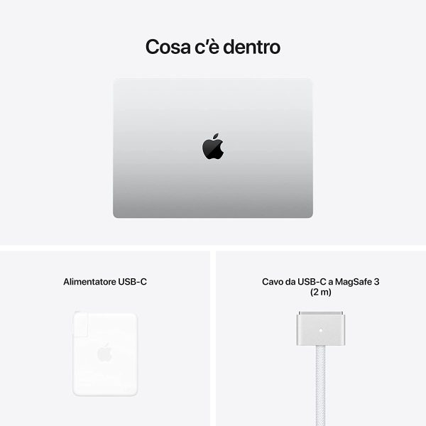 2021 Apple MacBook Pro (16", Chip Apple M1 Pro con CPU 10-core e GPU 16?core, 16GB RAM, 512GB SSD) - Argento