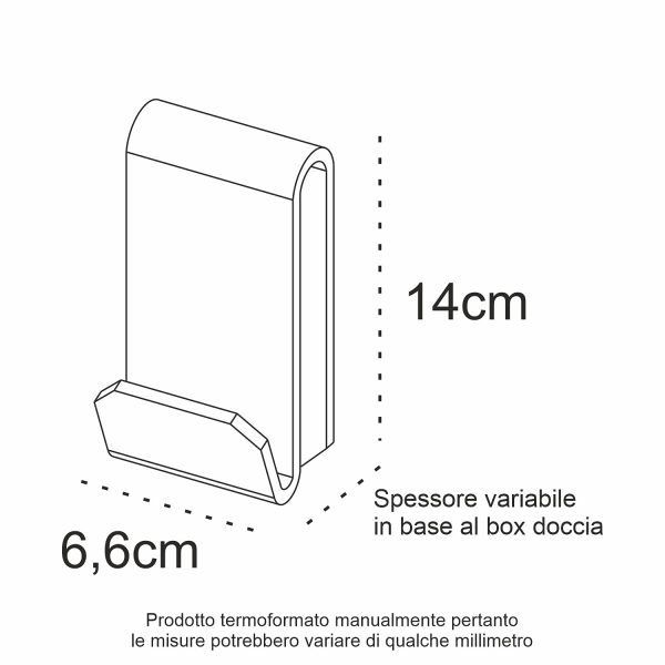 Agplex - Gancio asciugamani per anta doccia in vetro acrilico trasparente - Appendi accappatoio ad incastro su cabina doccia - Spessore box personalizzabile - immagine 5