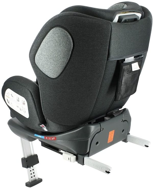 Seggiolino isofix OXALIS giratoria 360?? con gamba stabilizzatrice regolabile - Gruppo 0+/1/2/3 (0-36 Kg) - Migo (Gris oscuro) - immagine 4