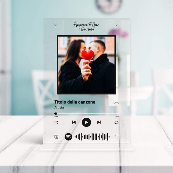 Spotify code personalizzato targa musicale personalizzata plexiglass idea regalo nome canzone artista foto compleanno fidanzati matrimonio anniversario festa mamma pap?? Natale - immagine 3