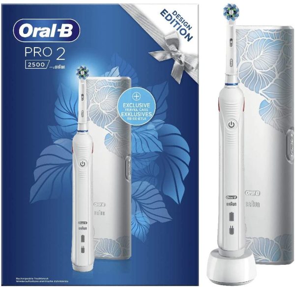 Oral-B Pro 2 2500 Spazzolino Elettrico 2 Modalit?? di Spazzolamento, 1 Testina, Batteria Litio, Idea Regalo, Design Special Edition, Bianco - immagine 4