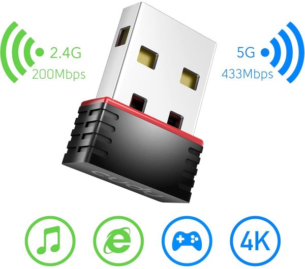 WU650S Adattatore WiFi Wireless AC 650Mbps 433Mbps + 200Mbps USB per PC con modalit?? SoftAP - Nano Size | Compatibile con Windows XP / 7/8 / 8.1/10, Mac OS 10.11~10.15 - immagine 5