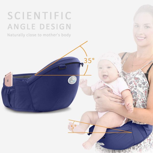 SONARIN Front Premium Marsupio Neonati Ergonomico Con Sedile,Multifunzione,Bambino da 0 a 3 anni,fibbia rotante a farfalla,Sicuro e Comodo,Adattato al crescere del tuo bambino(Blu) - immagine 3