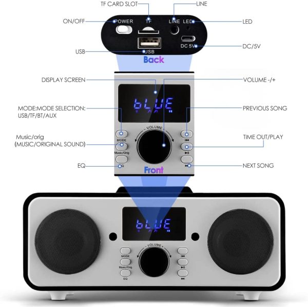 Casse Bluetooth Karaoke con 2 Microfono wireless Pu?? Elimina la canzone originale Impianto Stereo casa Cassa Portatile Bluetooth potente per Casa cantare Party Adulti Bambini (Nero) - immagine 5