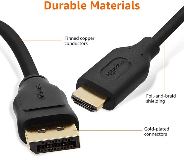 '- Cavo da DisplayPort a HDMI, con connettori rivestiti in oro, 1,8 m