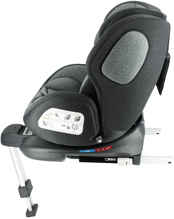 Seggiolino isofix OXALIS giratoria 360?? con gamba stabilizzatrice regolabile - Gruppo 0+/1/2/3 (0-36 Kg) - Migo (Gris oscuro) - immagine 3