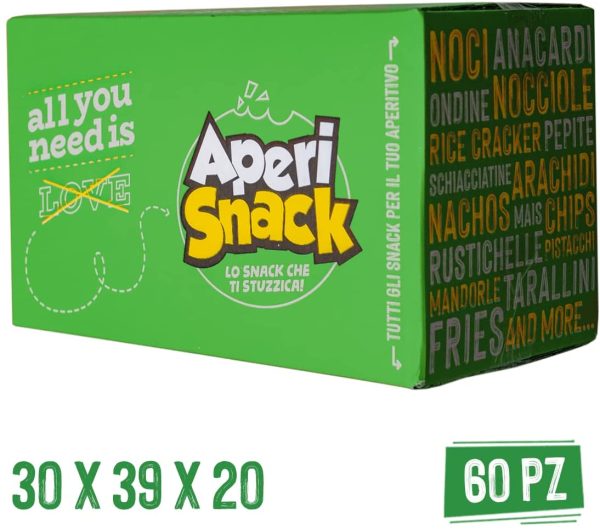 APERIBOX 60 - AP18.001.04 - Snack salati, patatine, frutta secca e tanti stuzzichini da sgranocchiare racchiusi in una Box super variegata. Ottima per un aperitivo in compagnia. Favolosa idea regalo. - immagine 4