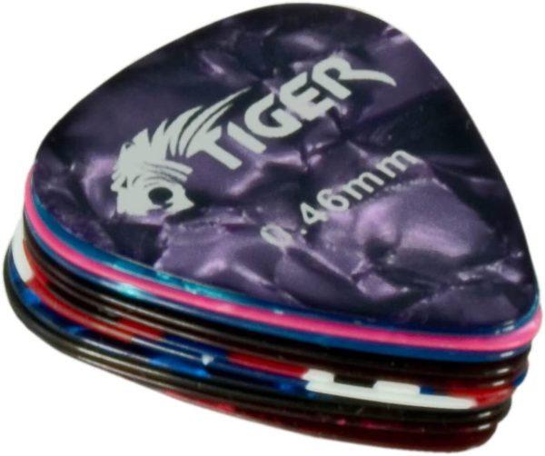 TIGER Gac63-12, Confezione da 12 Plettri per Chitarra, in Celluloide