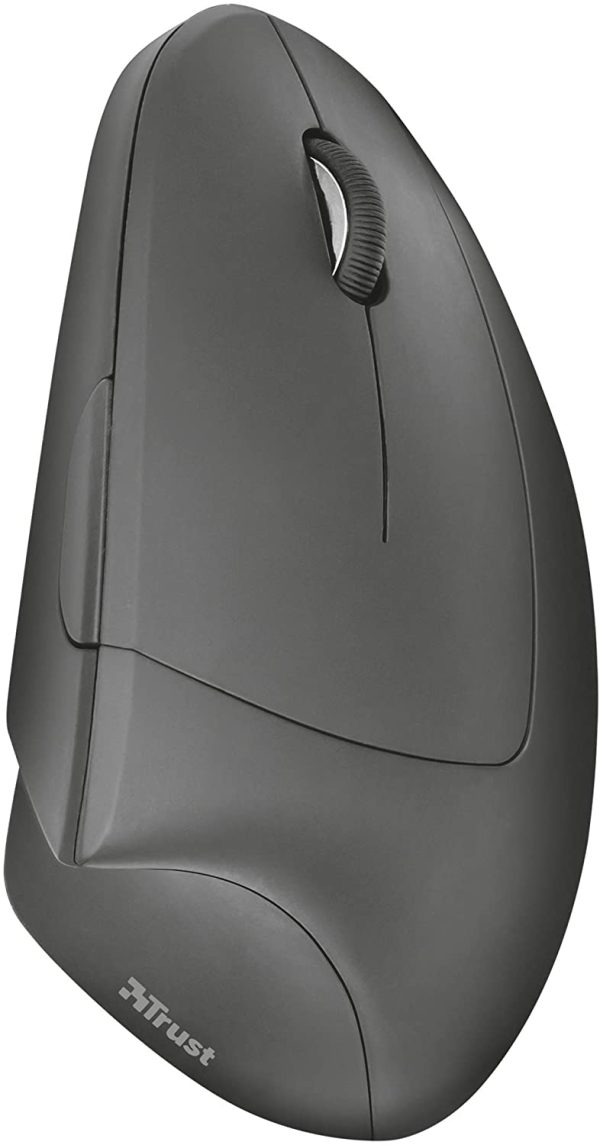 Verto Mouse Verticale Wireless, Mouse Ergonomico senza Filo, 800/1200/1600 DPI, Microricevitore USB, 2.4GHz, 6 Pulsanti per PC, Computer, Portatile, Mac - Nero - immagine 6