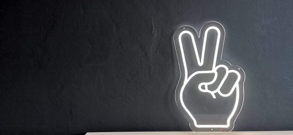 "Peace", Neon Led, luci neon, decorazione luminosa, NeonLed sign, scritte luminose - immagine 4