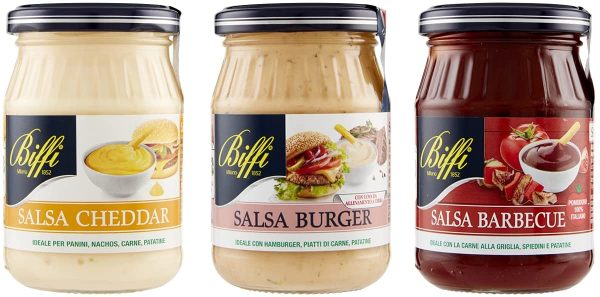 Biffi - Mix Salse Speciale Hamburger: Salsa Cheddar 180g, Salsa Burger 180g, Salsa Barbecue 210g