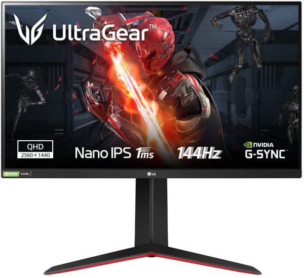 27GN850 UltraGear Gaming Monitor 27" QuadHD Nano IPS 1ms HDR, 2560x1440, G-Sync Compatible e AMD FreeSync 144 Hz, HDMI 2.0, Display Port 1.4, Uscita Audio, Stand Pivot, Flicker Safe, Nero - immagine 4