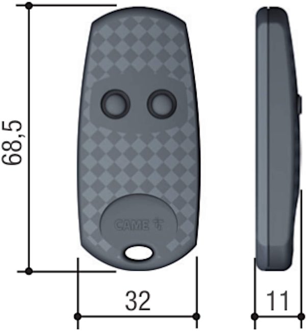 Came Radiocomando bicanale TOP-432EE, 433,92 MHz, nero/grigio - immagine 2