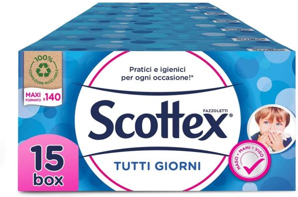 Scottex Box Tutti Giorni Fazzoletti, 15 box da 140 Fazzoletti - immagine 3