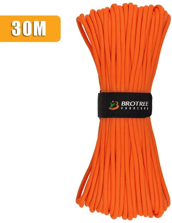 Brotree Paracord 550 Corda da Paracadute a 9 Fili di Tipo III Cavo di Sopravvivenza - Carico di Rottura di 280KG (Standard, Riflessivo) - immagine 5