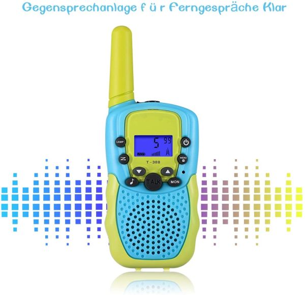 Kearui Giocattoli per 3-12 Anni Ragazzi, Walkie Talkie Bambini 8 Canali Radio Giocattolo a 2 vie Con Torcia LCD Retroilluminata Giocattoli All'aperto al Coperto,Regali per 3-12 Ragazze o Ragazzi