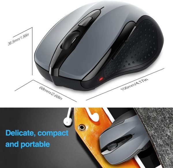 PRO Mouse Senza Fili, 2600DPI, Durata delle batterie di 24 Mesi, 2.4G - immagine 6