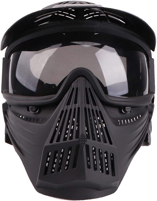 Sensong - Maschera da Paintball con Occhiali, Protezione per Softair, Maschera Completa Tattica, Gioco di Halloween, Decorazione Cosplay, Colore: Nero, Verde, Bronzo