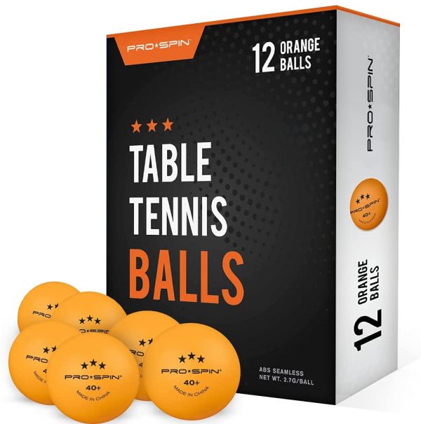 PRO-SPIN Palline Ping Pong ?C Arancioni 3-Stelle 40+ Palle da Ping Pong di Alta Qualit?? (Pacco da 12, 24) ?C Palline da Ping Pong per Giochi e Competizioni, da Esterno o Interno - immagine 2