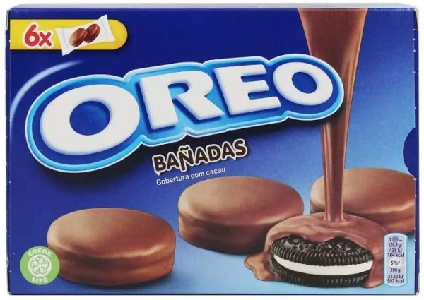 Oreo Banadas - Biscotti al cacao magro ripieni di crema alla vaniglia ricoperti di cioccolato al latte 246g - immagine 3