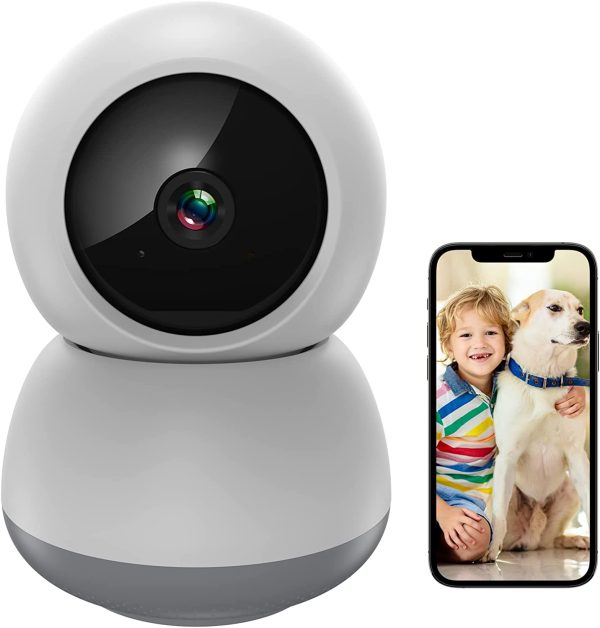 Telecamera Wi-Fi Interno con Aduio a 2 vie, Zoom Pan/Tilt per Baby Monitor con Fotocamera, Fotocamera Wi-Fi con Rilevamento di Movimento e Suono, Visione Notturna, Funziona con Alexa - immagine 2