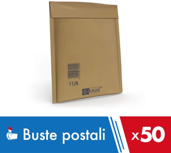 '-50 Buste Postali Imbottite iM@il - 10x16.5 cm - Buste Spedizione Imbottite - Ideali per Spedire e Proteggere Oggetti