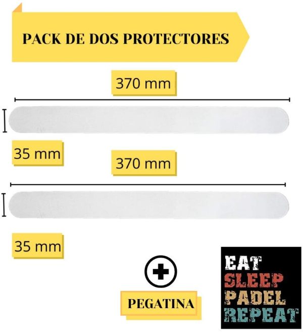protezione racchetta padel - paracolpi padel - protezione racchetta padel trasparente confezione da 2 pezzi, con adesivo per paddle - immagine 6