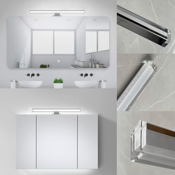 Luce Specchio Bagno Led,molto luminoso 10W 1100 lm, Lampada da Specchio Bagno, 4000k bianco naturale 230v IP44 - immagine 9