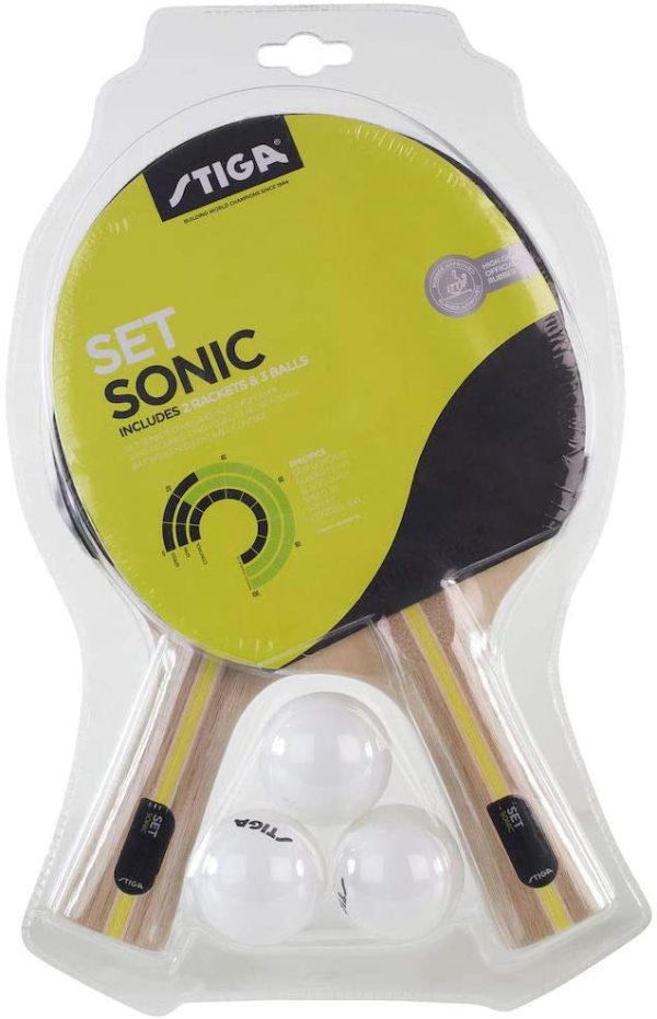 Stiga Sonic, Racchetta da Ping Pong e Set Palle Unisex-Adulto, Nero/Rosso - immagine 3