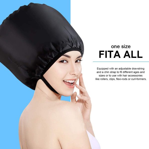 CestMall Casco Cuffia Asciuga Capelli Portatile Fono Phono Fon Phon Asciugacapelli Termico Termica Attacco Universale (black)