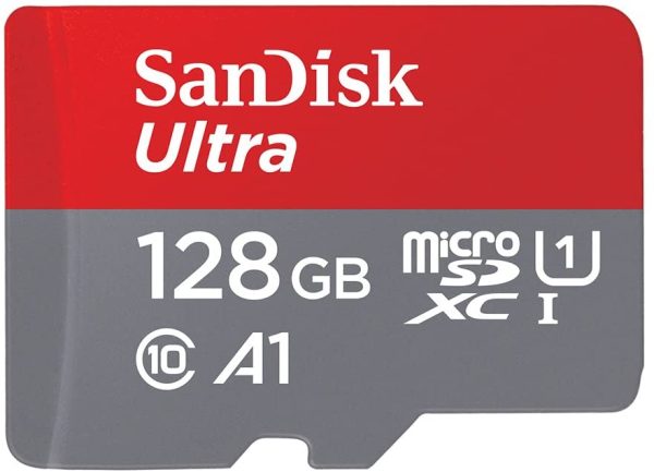 Scheda Di Memoria MicroSDXC Da 128 GB E Adattatore SD, Rosso Grigio - immagine 6