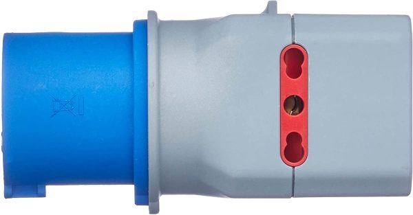 80864 Adattatore Industriale da CEE a Schuko 2 Prese 10/16A Italiane, Blu - immagine 3